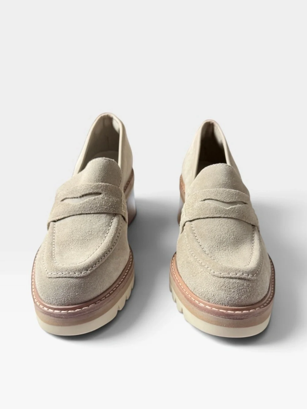 Bernardo Selma Suede Penny Loafers Shoe Size 6M Block Heel